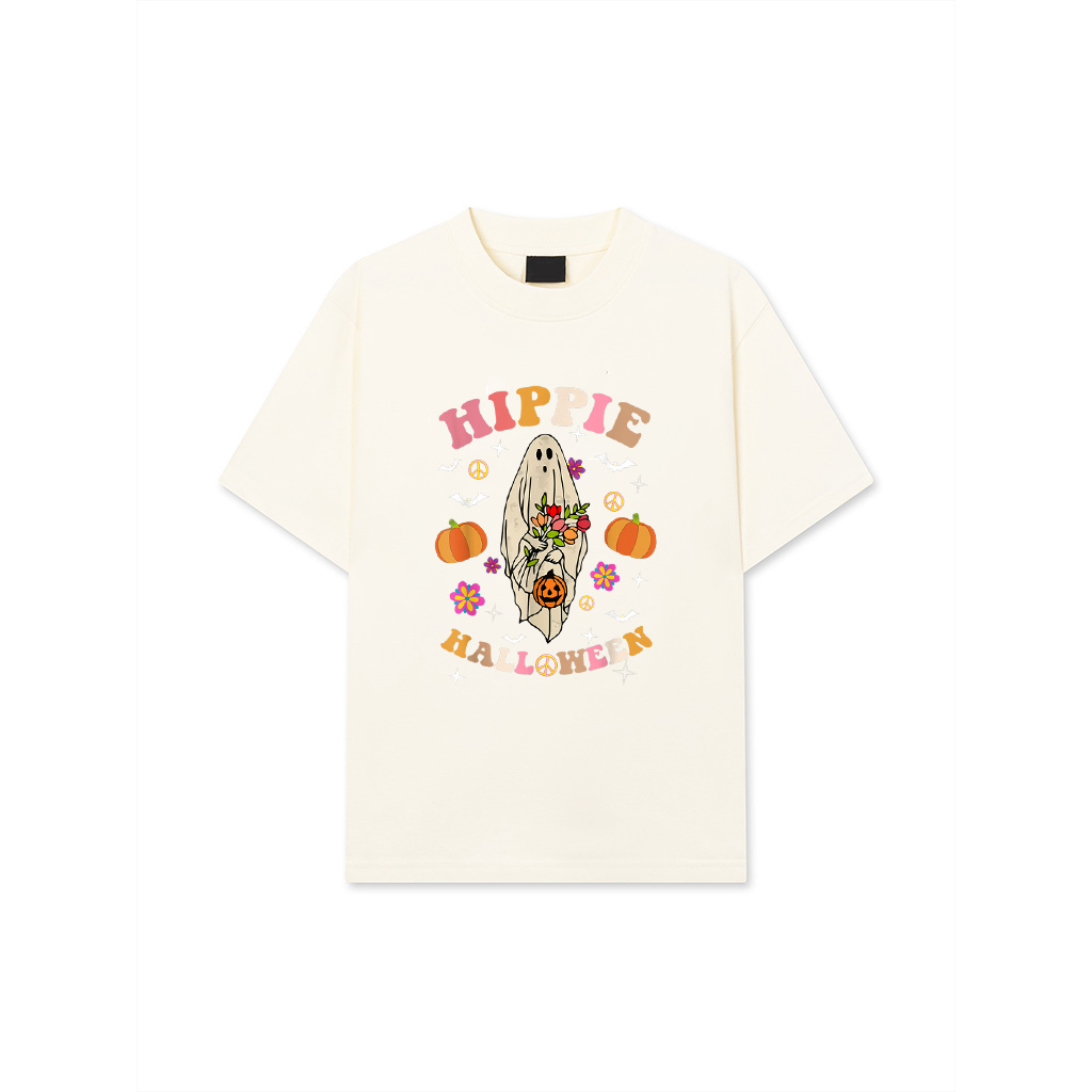 Alternative view of Hippie Halloween Groovy Costume Vintage Floral Ghost Pumpkin T-Shirt