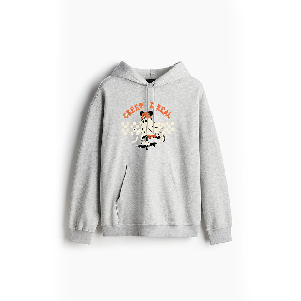 Vintage Halloween Creep It Real Mouse Ghost Boy Fall Season Hoodie - Image 3