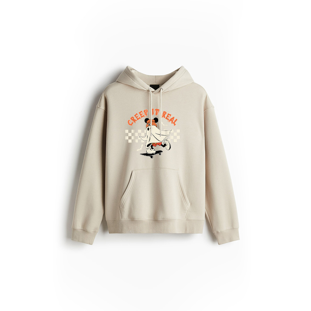 Alternative view of Vintage Halloween Creep It Real Mouse Ghost Boy Fall Season Hoodie