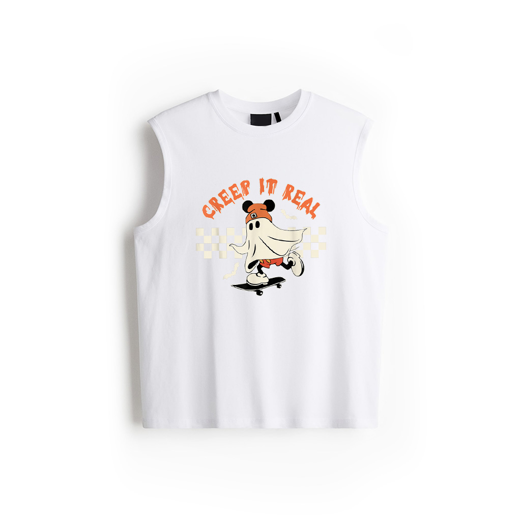 Alternative view of Vintage Halloween Creep It Real Mouse Ghost Boy Fall Season Tank Top