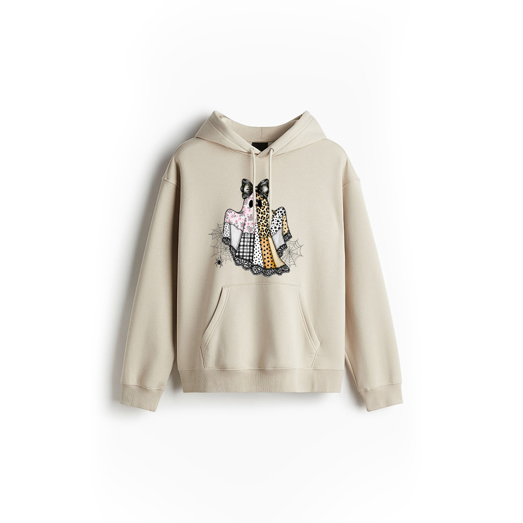 Alternative view of Vintage Patchwork Ghost Floral Halloween Boho Hoodie