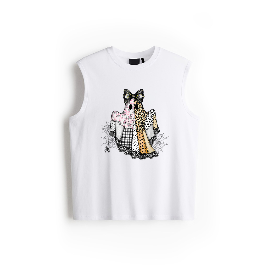 Alternative view of Vintage Patchwork Ghost Floral Halloween Boho Tank Top